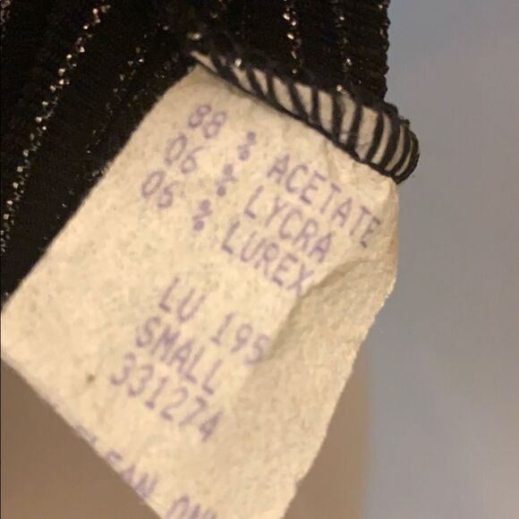 Vintage B.C.B.G. Paris Black/ Silver Stretch Bodysuit S - Picture 4 of 4
